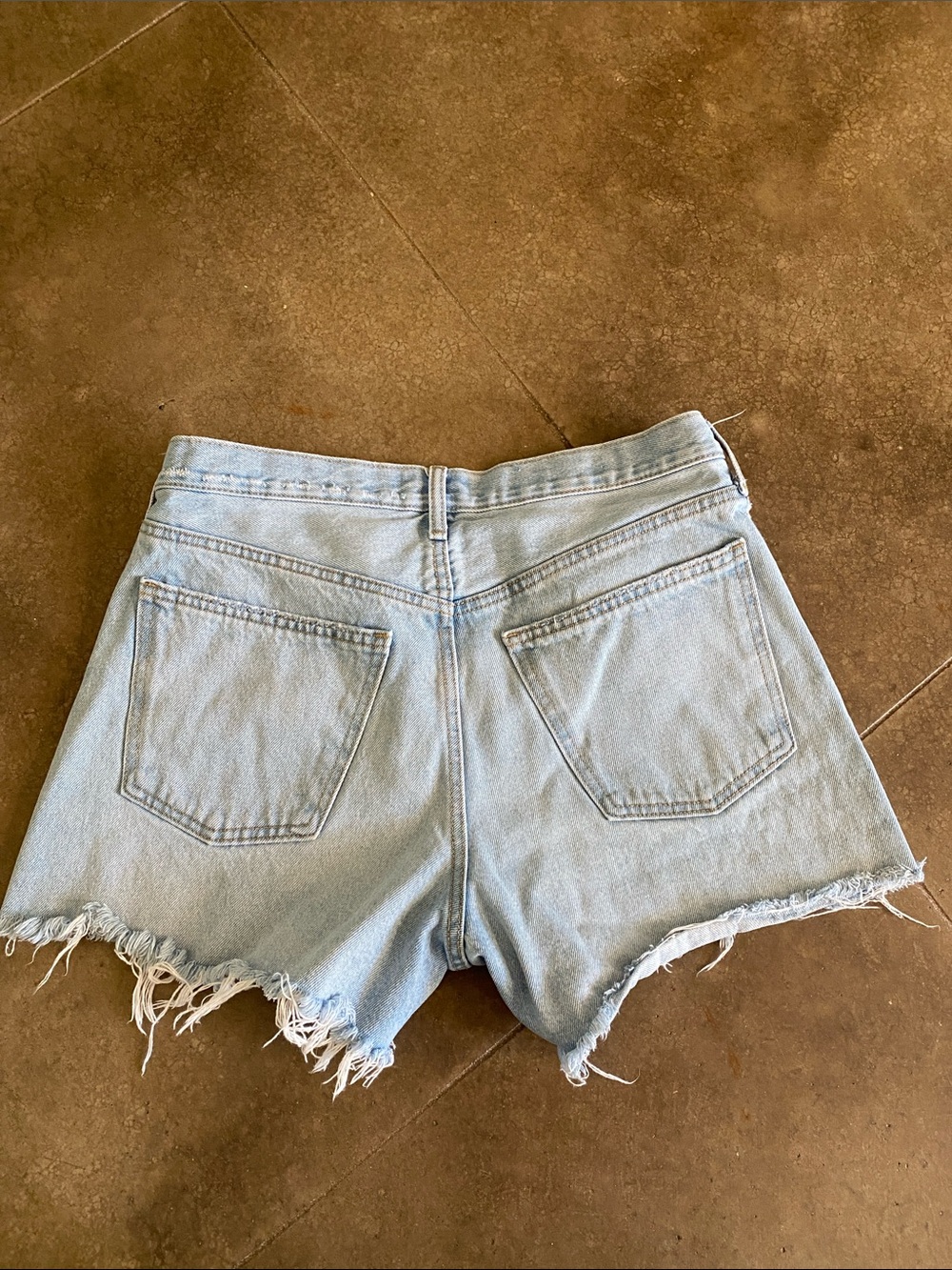 Universal Thread Light Blue Distressed Button-Front Denim Shorts - Picture 2 of 5